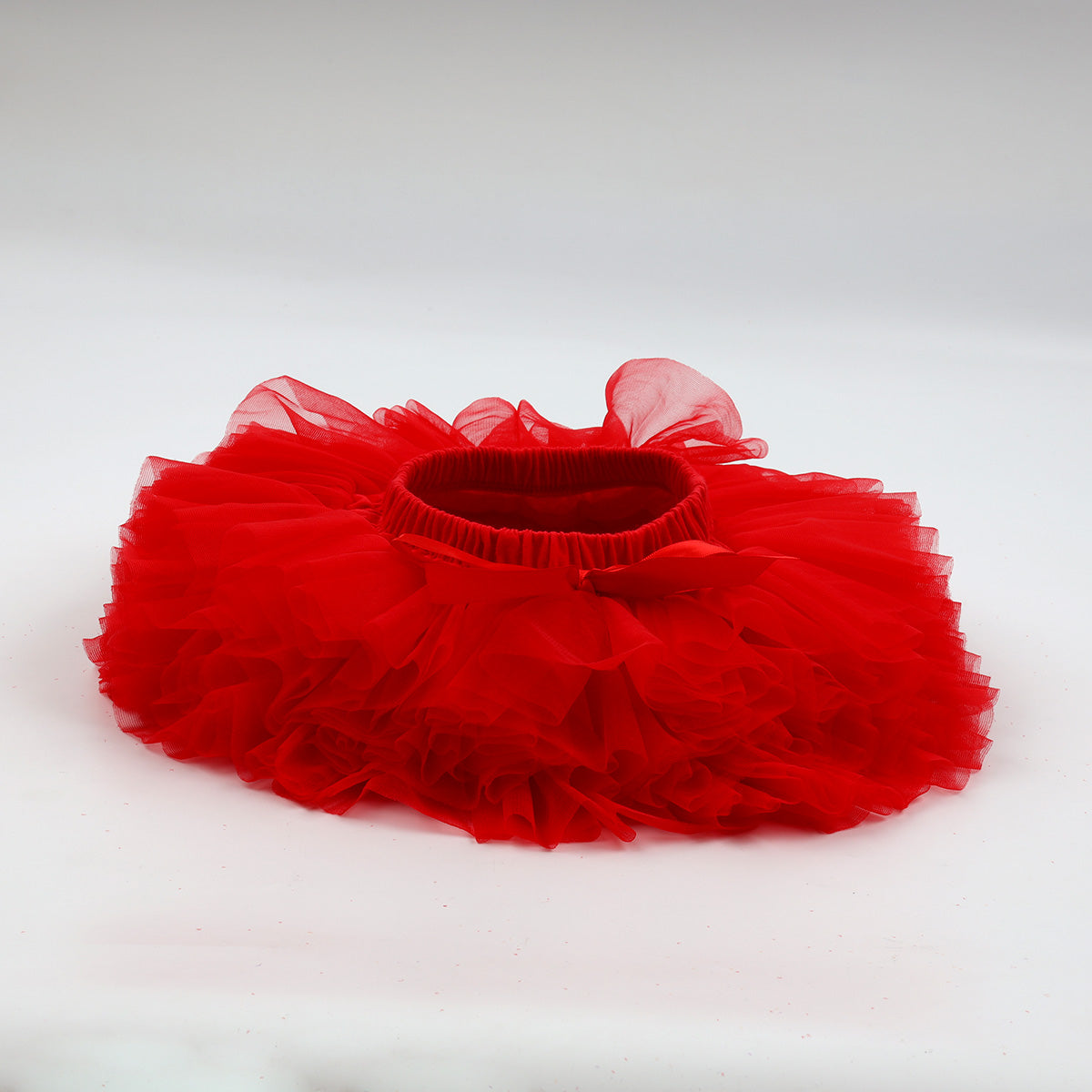 Baby Girls Super Soft Fluffy Red Tutu Skirt and Headband Set with Diaper Cover