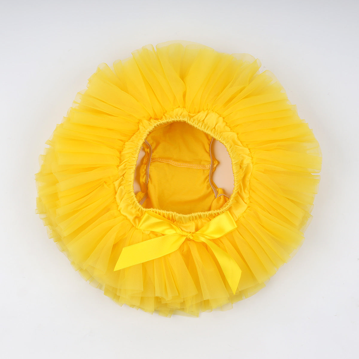 Baby Girls Super Soft Fluffy Yellow Tutu Skirt and Headband Set with Diaper Cover