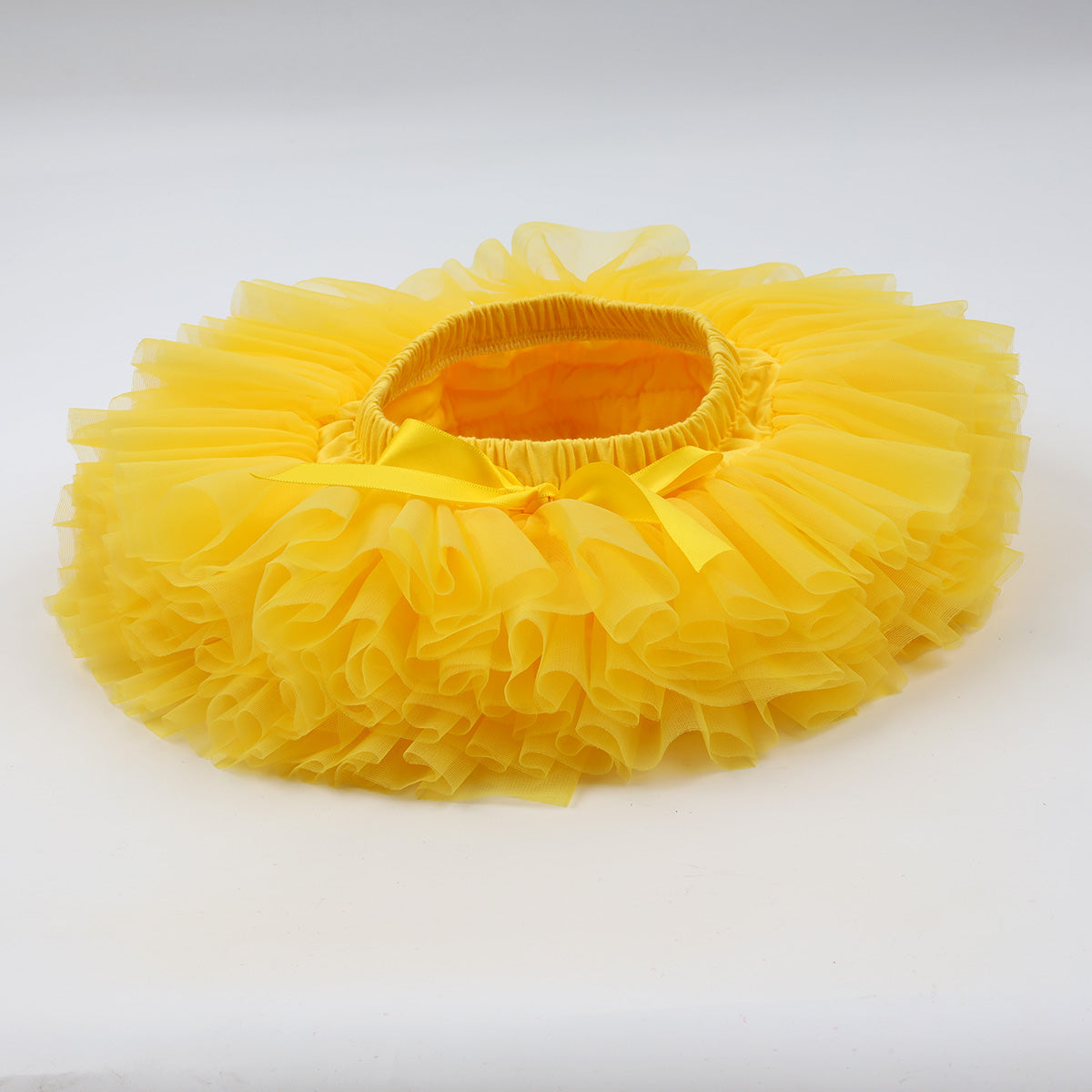 Baby Girls Super Soft Fluffy Yellow Tutu Skirt and Headband Set with Diaper Cover