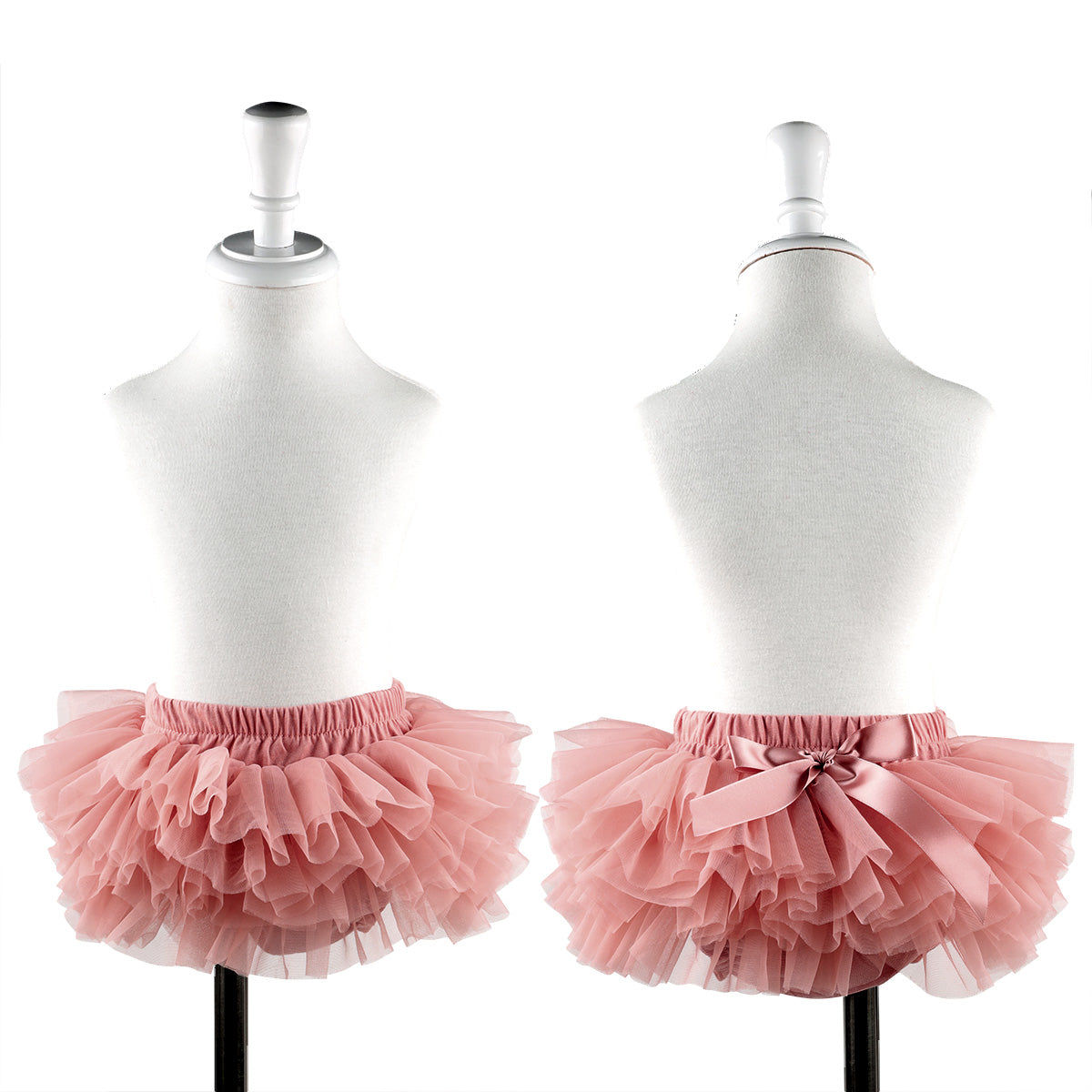 Baby Girls Super Soft Fluffy Dusty Pink Tutu Skirt and Headband Set with Diaper Cover