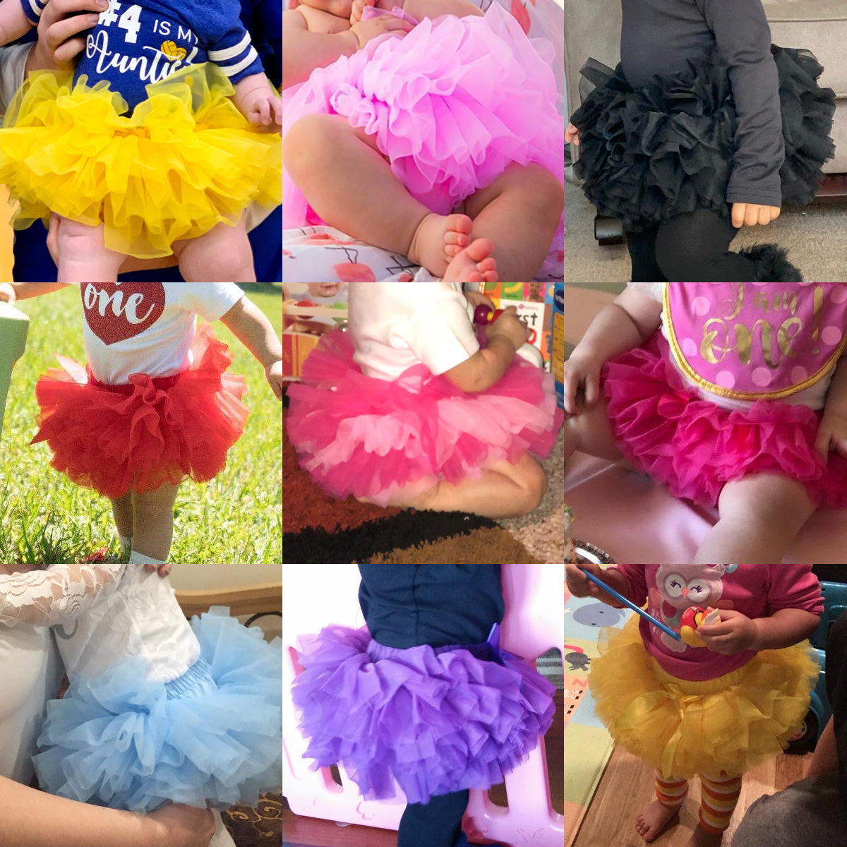 Baby girls fluffy soft and smooth TUTU skirt with diaper cover