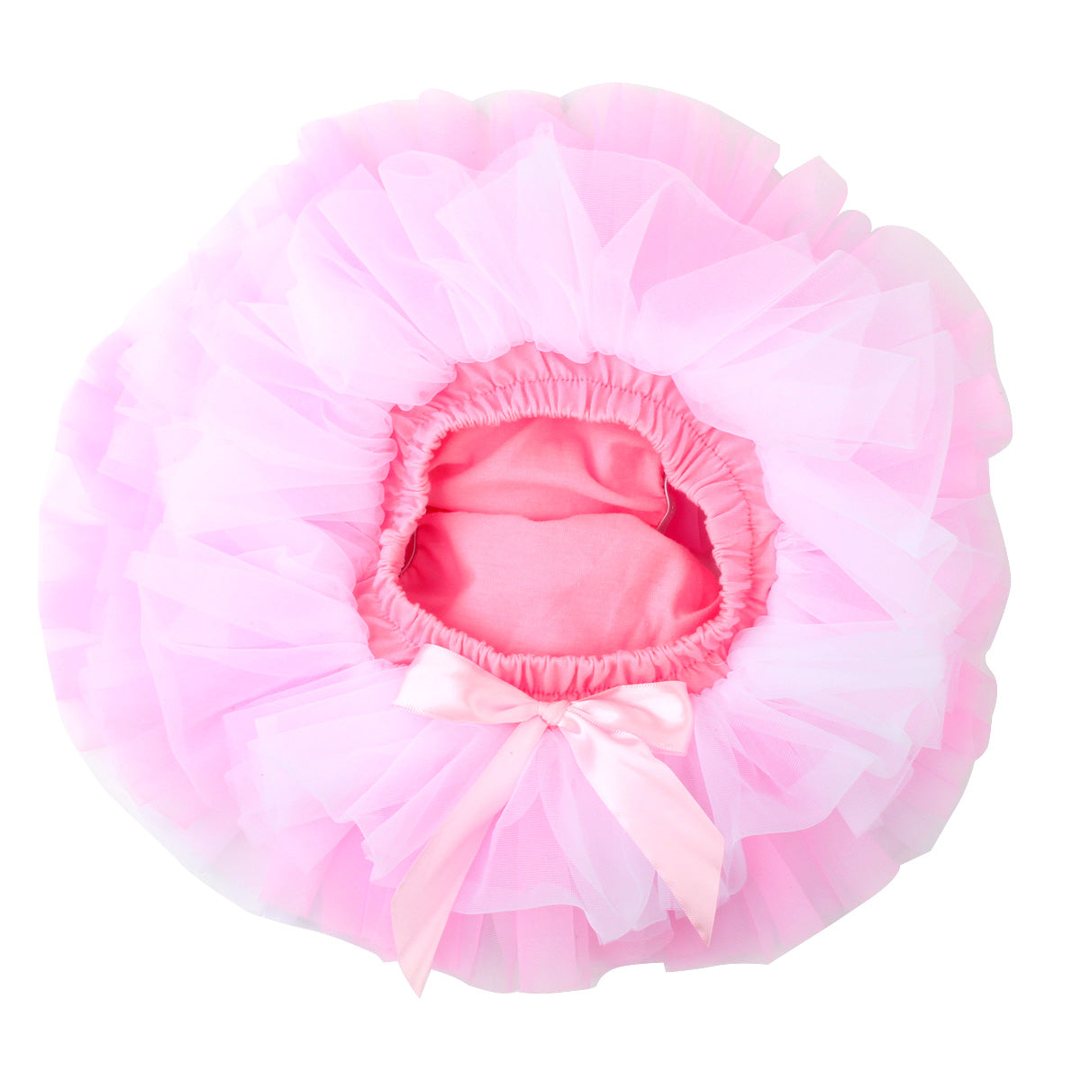 Baby Infant Girls Fluffy Soft Tutu Skirt (Skort) and Headband Suit - Pink - White