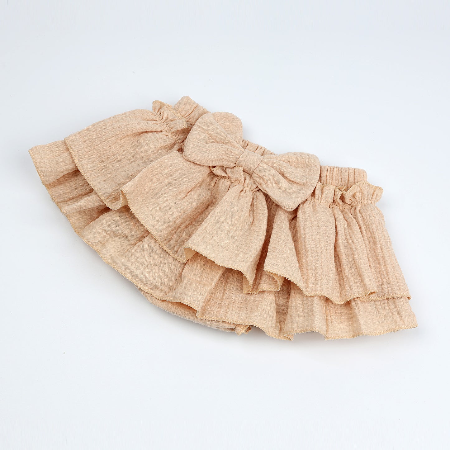 Baby Girls Soft Cotton Gauze Ruffle Mini Skirt with Shorts