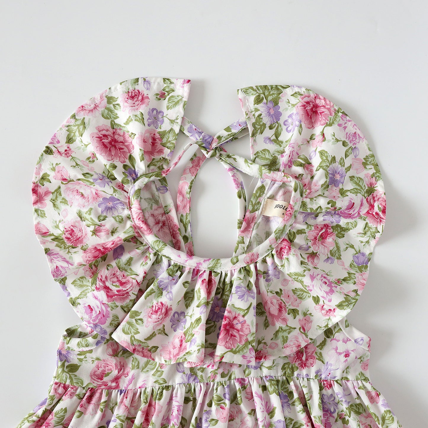 Baby Toddler Girls Cotton Floral Ruffles Long Dress Sleeveless Flounces
