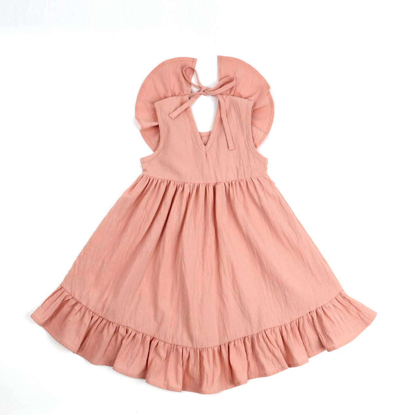 Baby Toddler Girls Cotton Ruffles Long Dress Sleeveless Flounces