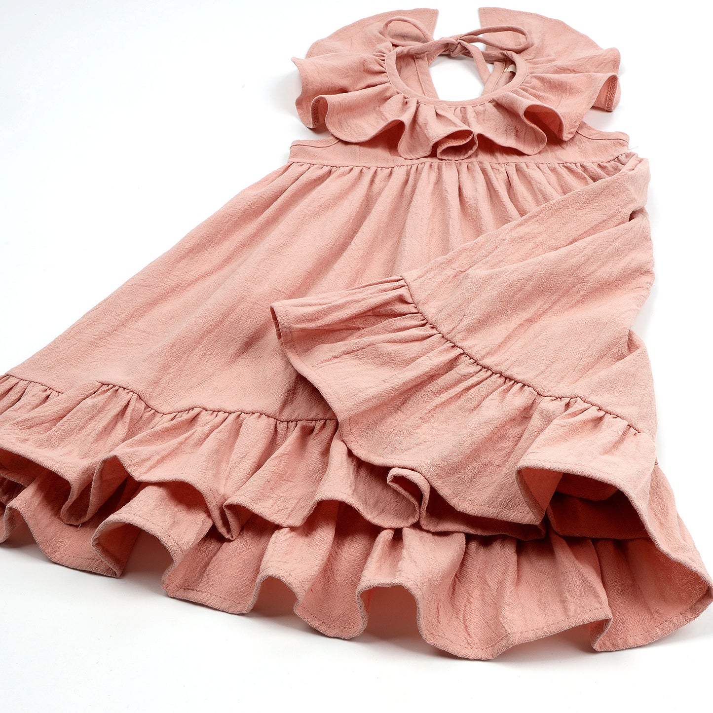 Baby Toddler Girls Cotton Ruffles Long Dress Sleeveless Flounces