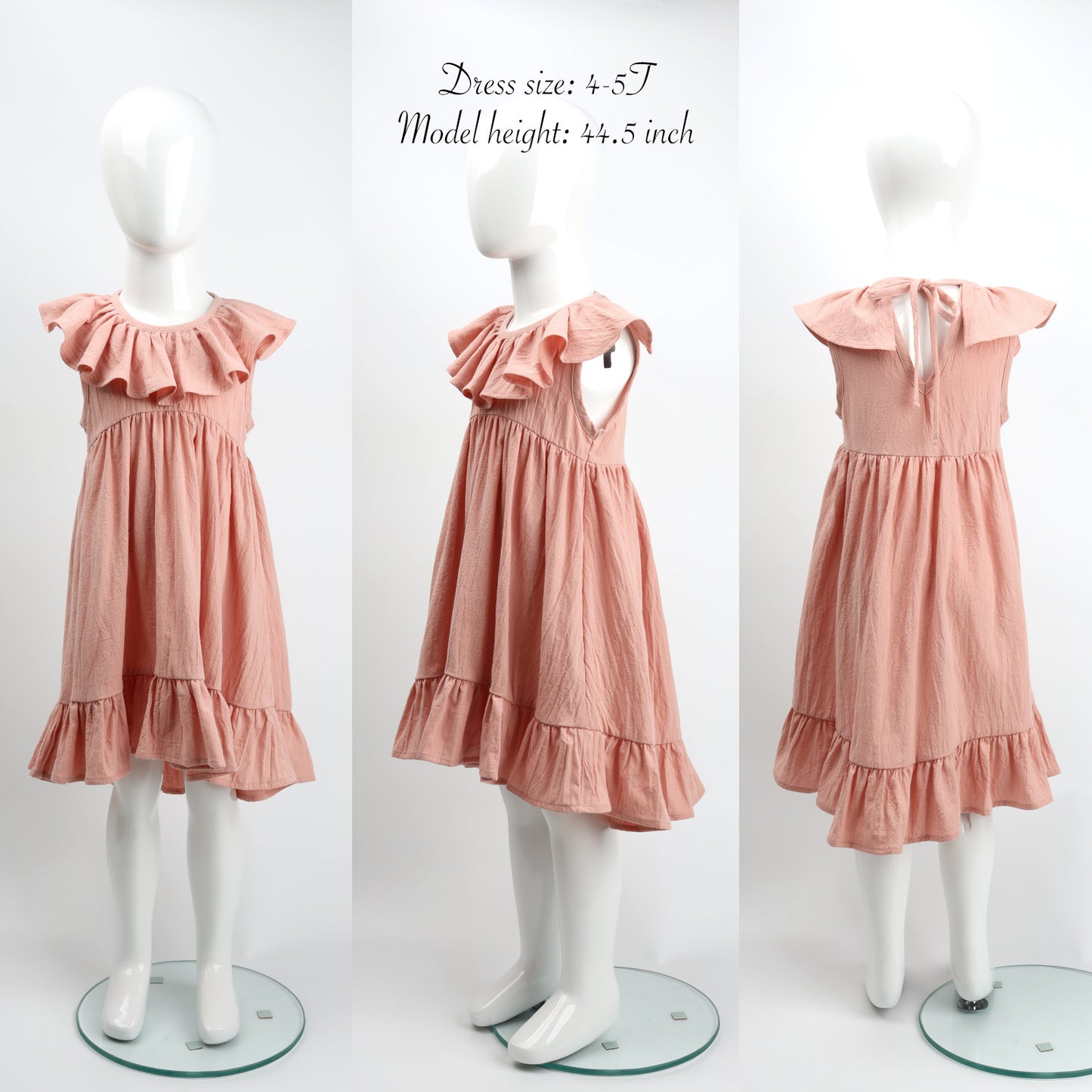 Baby Toddler Girls Cotton Ruffles Long Dress Sleeveless Flounces