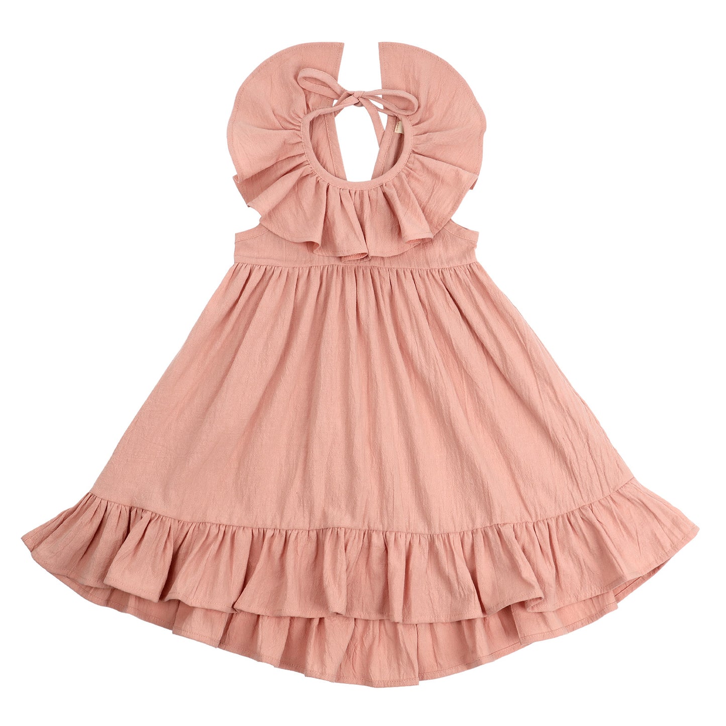 Baby Toddler Girls Cotton Ruffles Long Dress Sleeveless Flounces