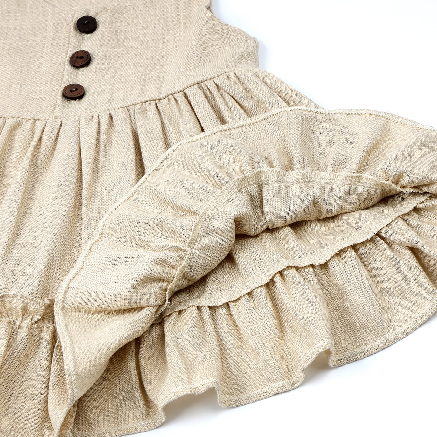 Baby Girls Cotton Linen Sleeveless Dress and Shorts 2PCS Sets