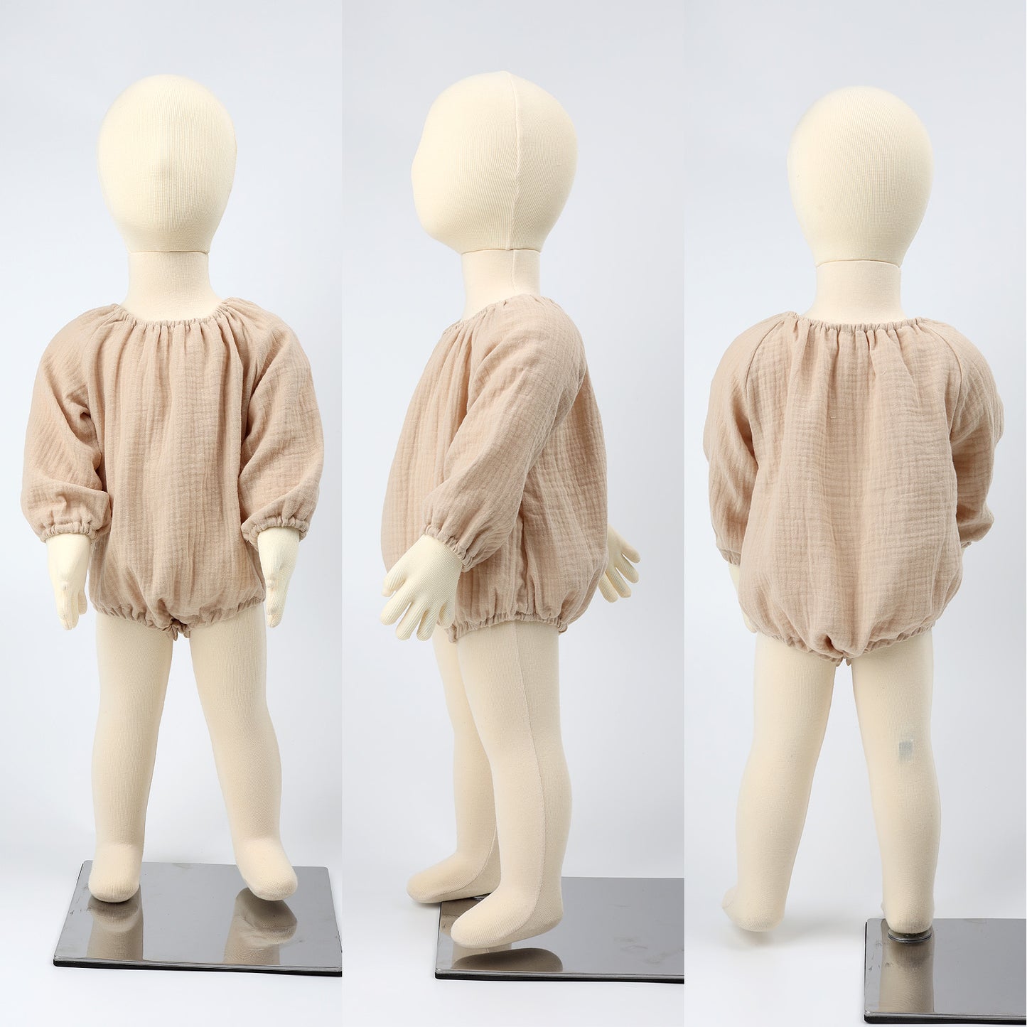 Baby Girls' Soft Cotton Gauze Long-sleeve Bodysuits