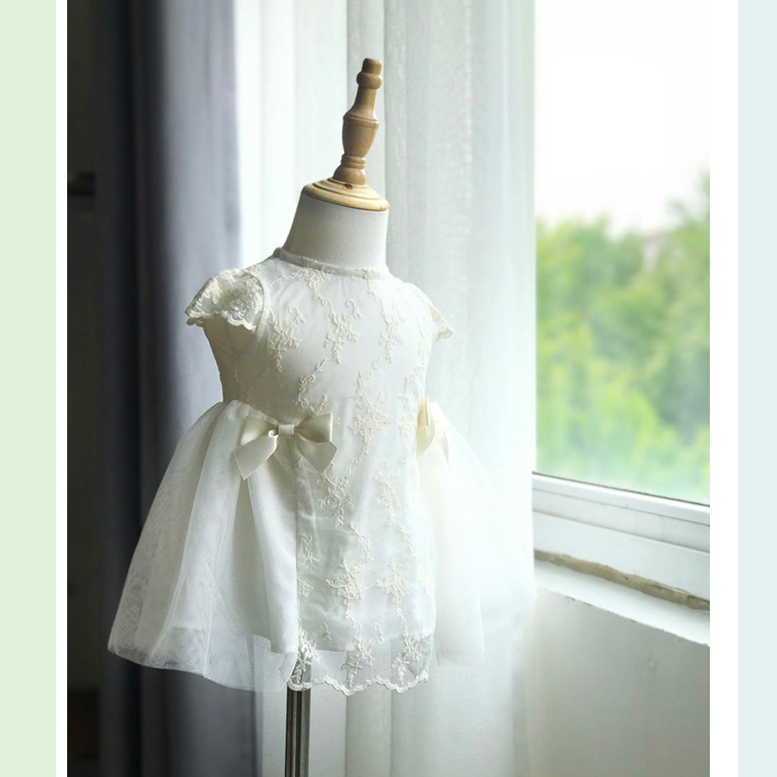 Baby Infant Girls Lace Tulle Occasion Dress with Headband