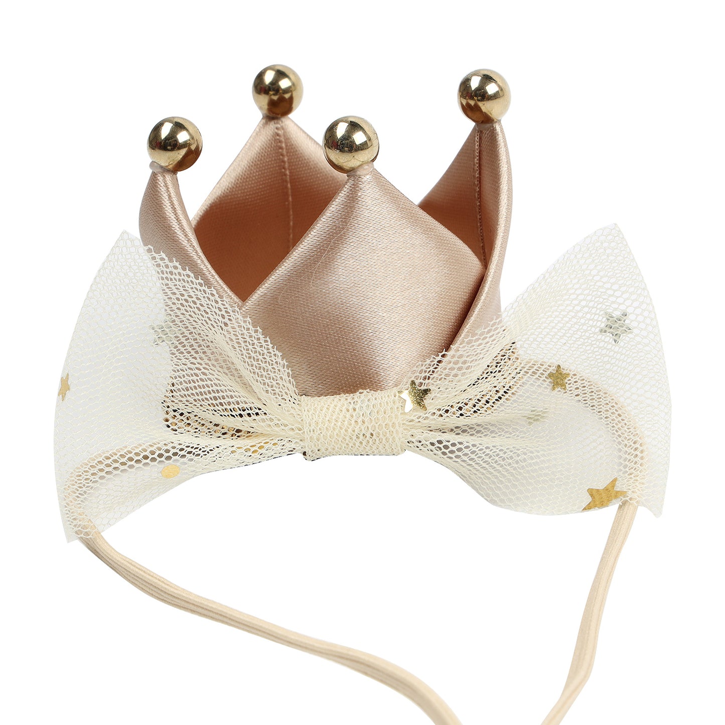 Baby Girls Birthday Party Cloth Crown Headband and Toddler Hair Clip