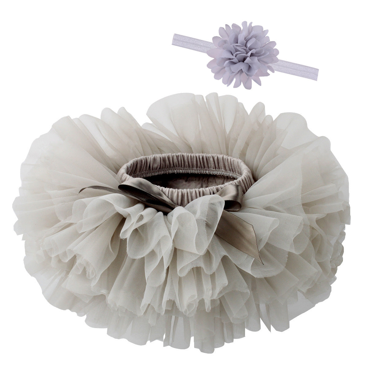 Baby Infant Girls Fluffy Soft Tutu Skirt (Skort) and Headband Suits