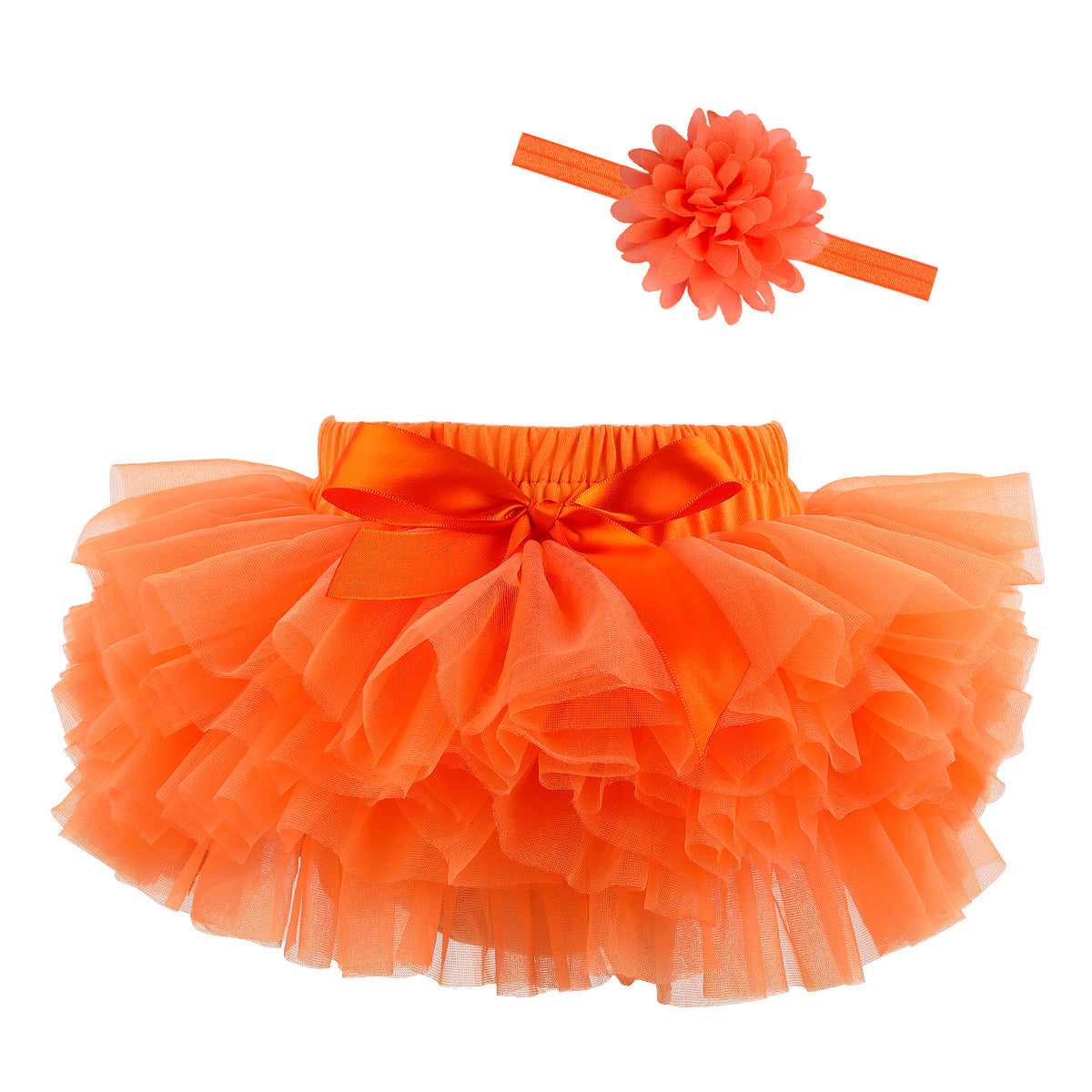 Baby Infant Girls Fluffy Soft Tutu Skirt (Skort) and Headband Suits