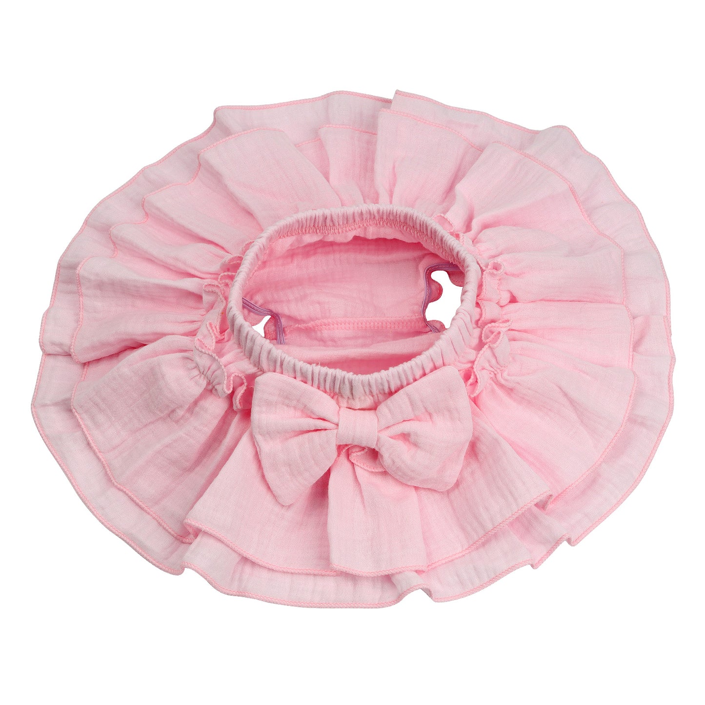 Baby Girls Soft Cotton Gauze Ruffle Mini Skirt with Shorts