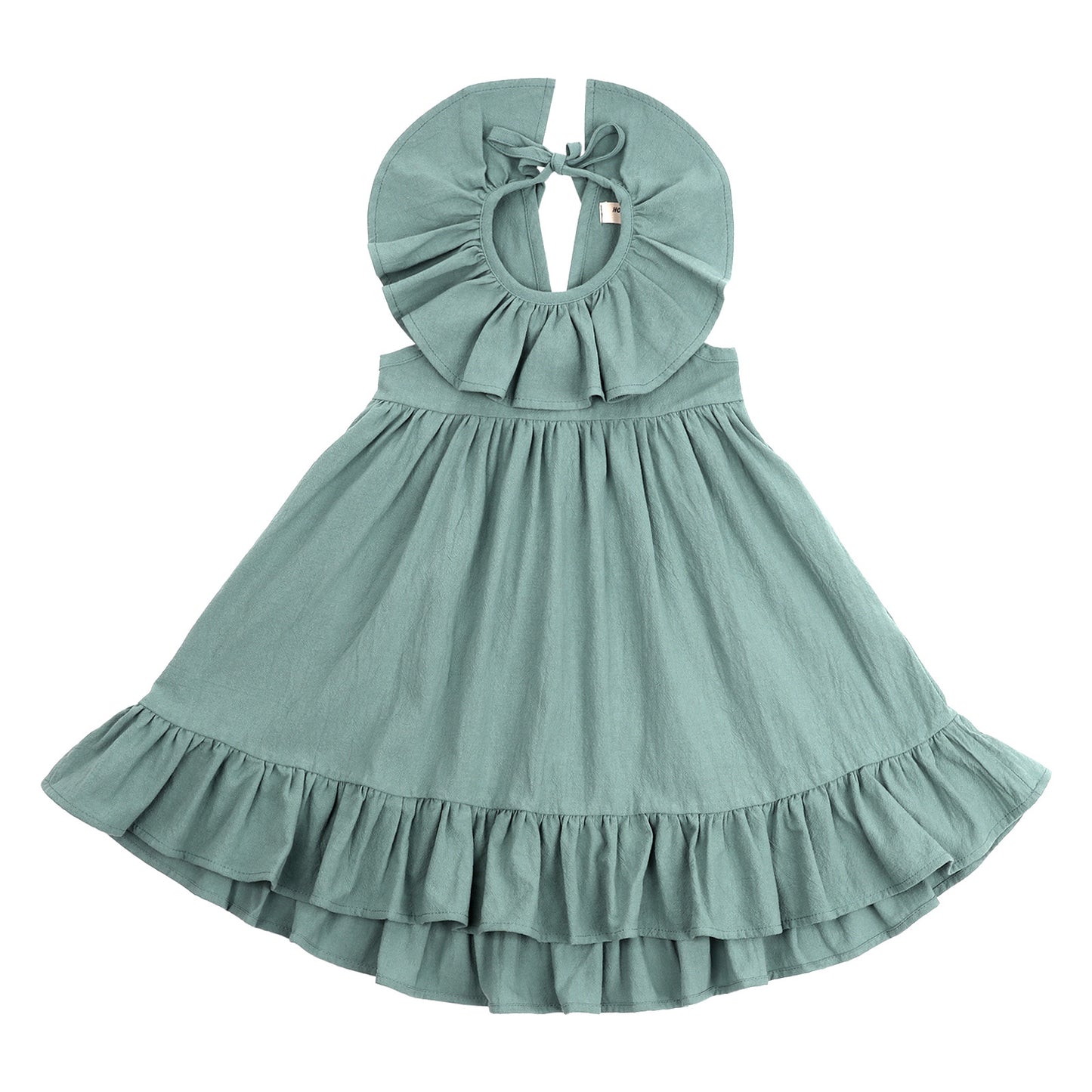 Baby Toddler Girls Cotton Ruffles Long Dress Sleeveless Flounces