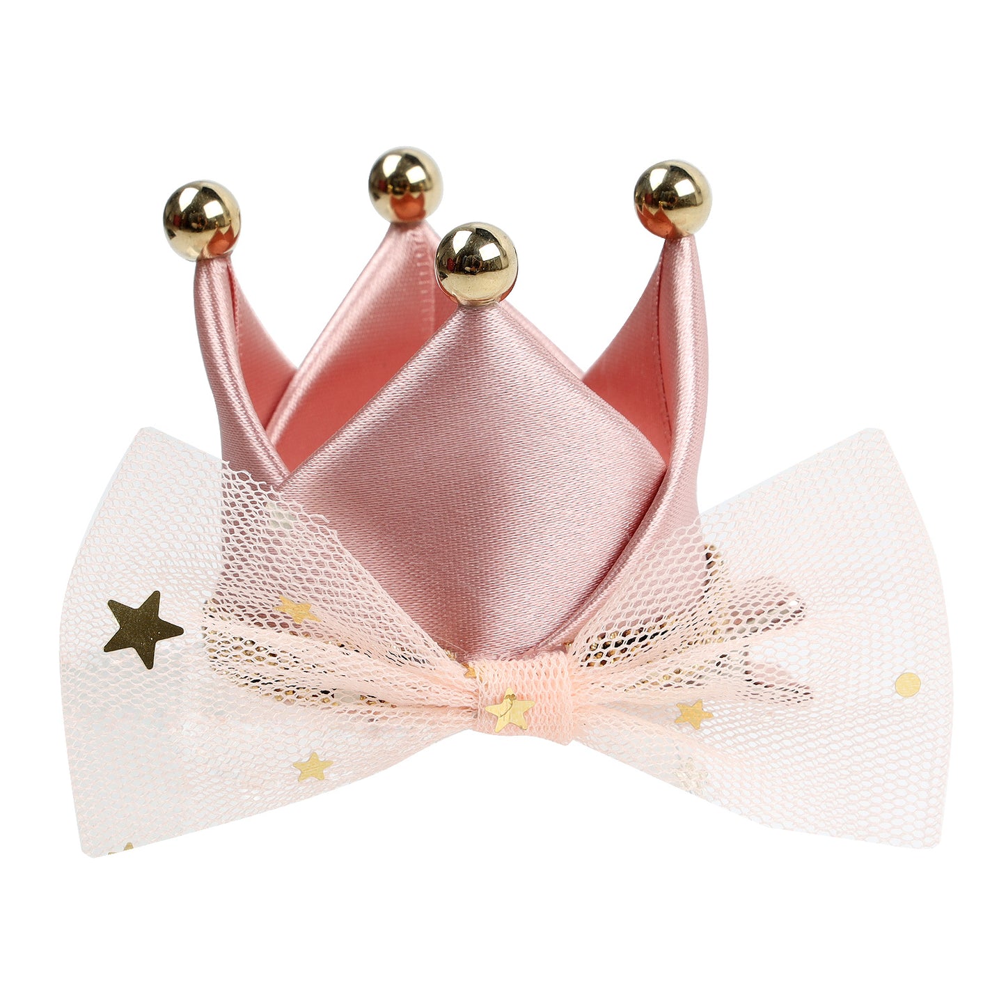 Baby Girls Birthday Party Cloth Crown Headband and Toddler Hair Clip