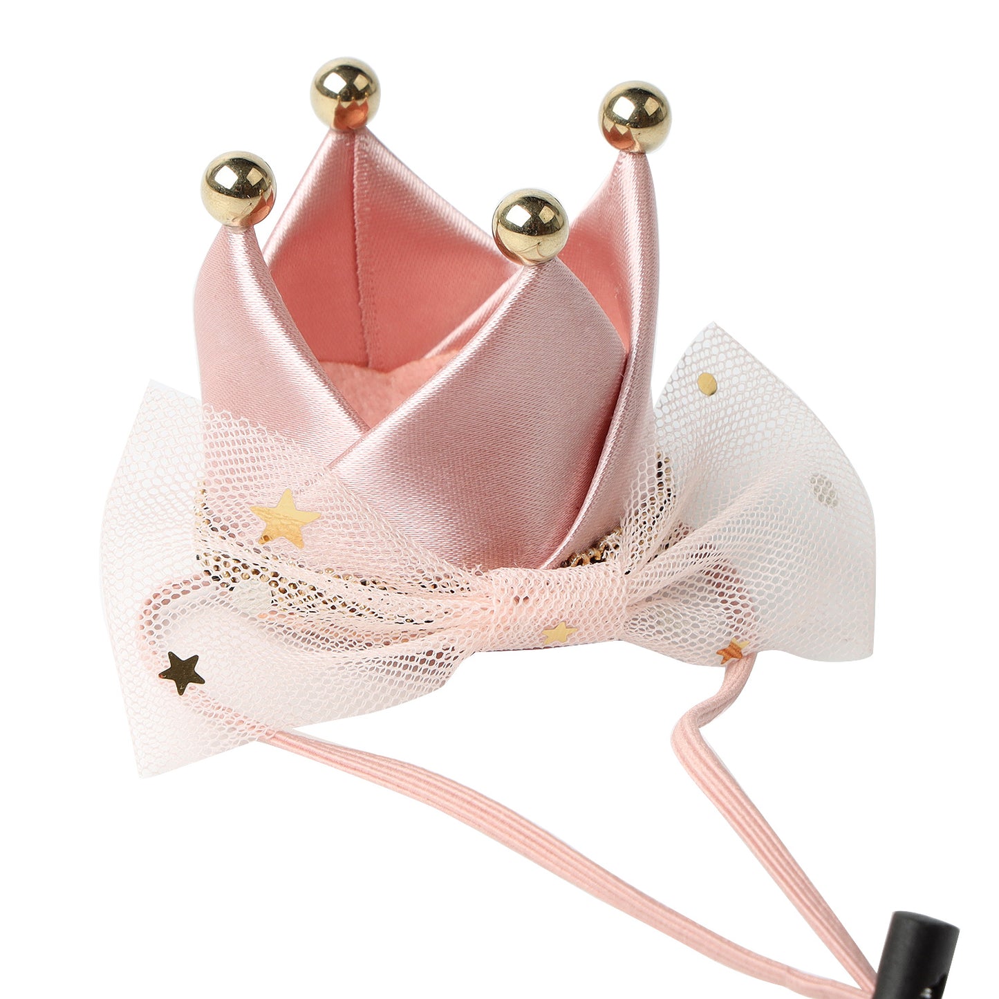 Baby Girls Birthday Party Cloth Crown Headband and Toddler Hair Clip