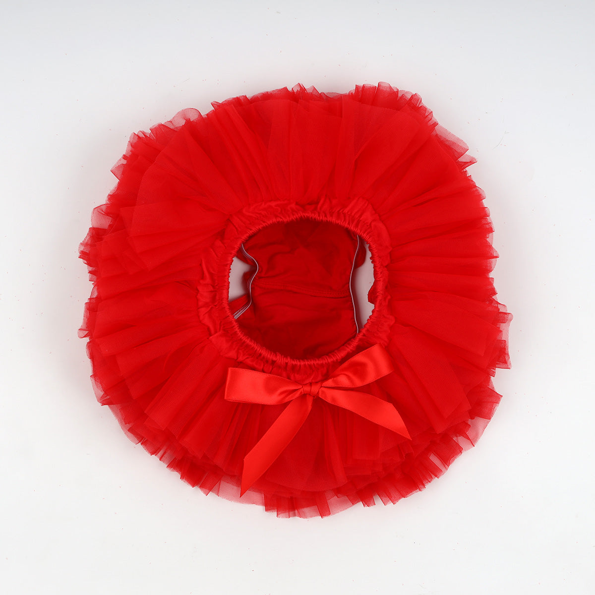 Baby Girls Super Soft Fluffy Red Tutu Skirt and Headband Set with Diaper Cover