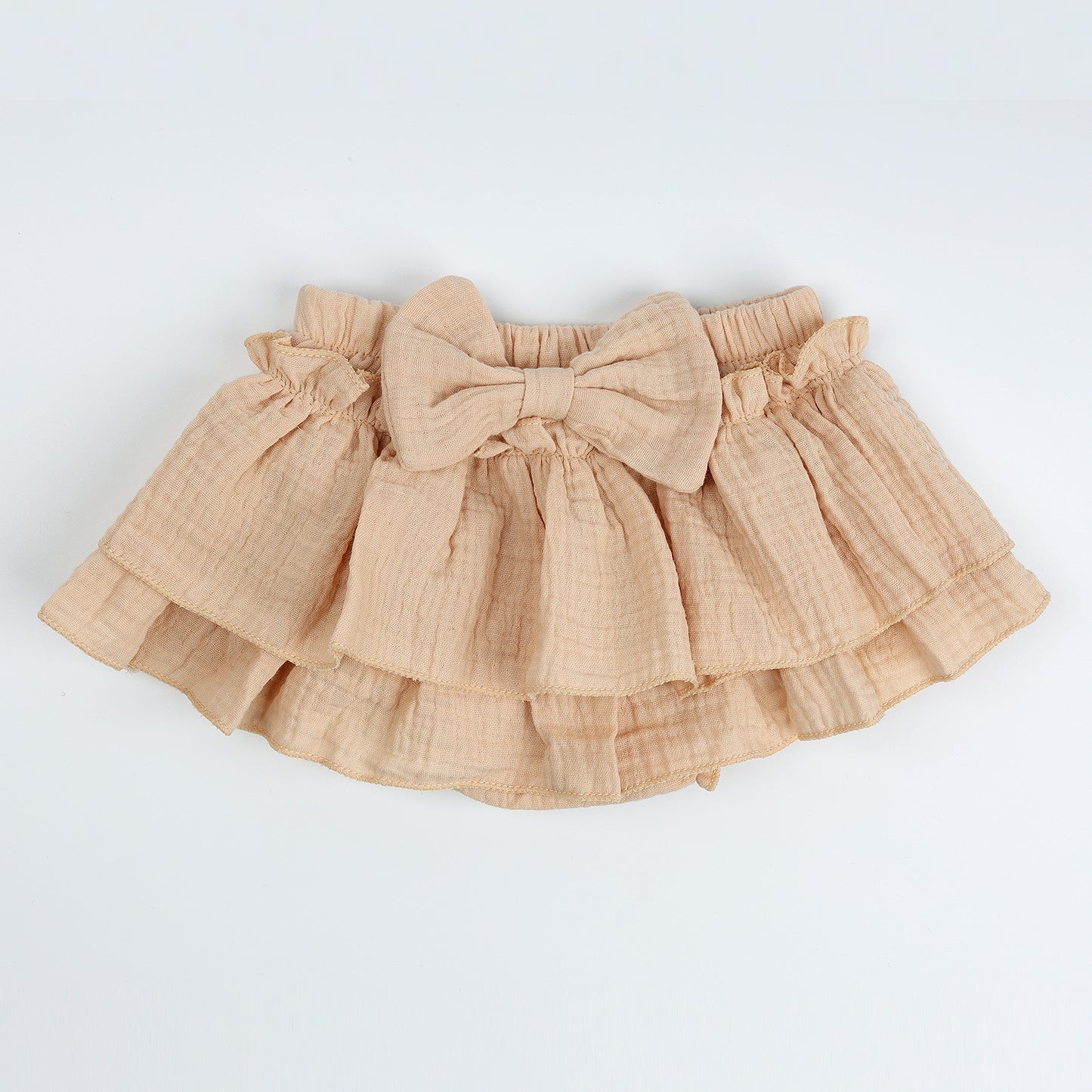 Baby Girls Soft Cotton Gauze Ruffle Mini Skirt with Shorts