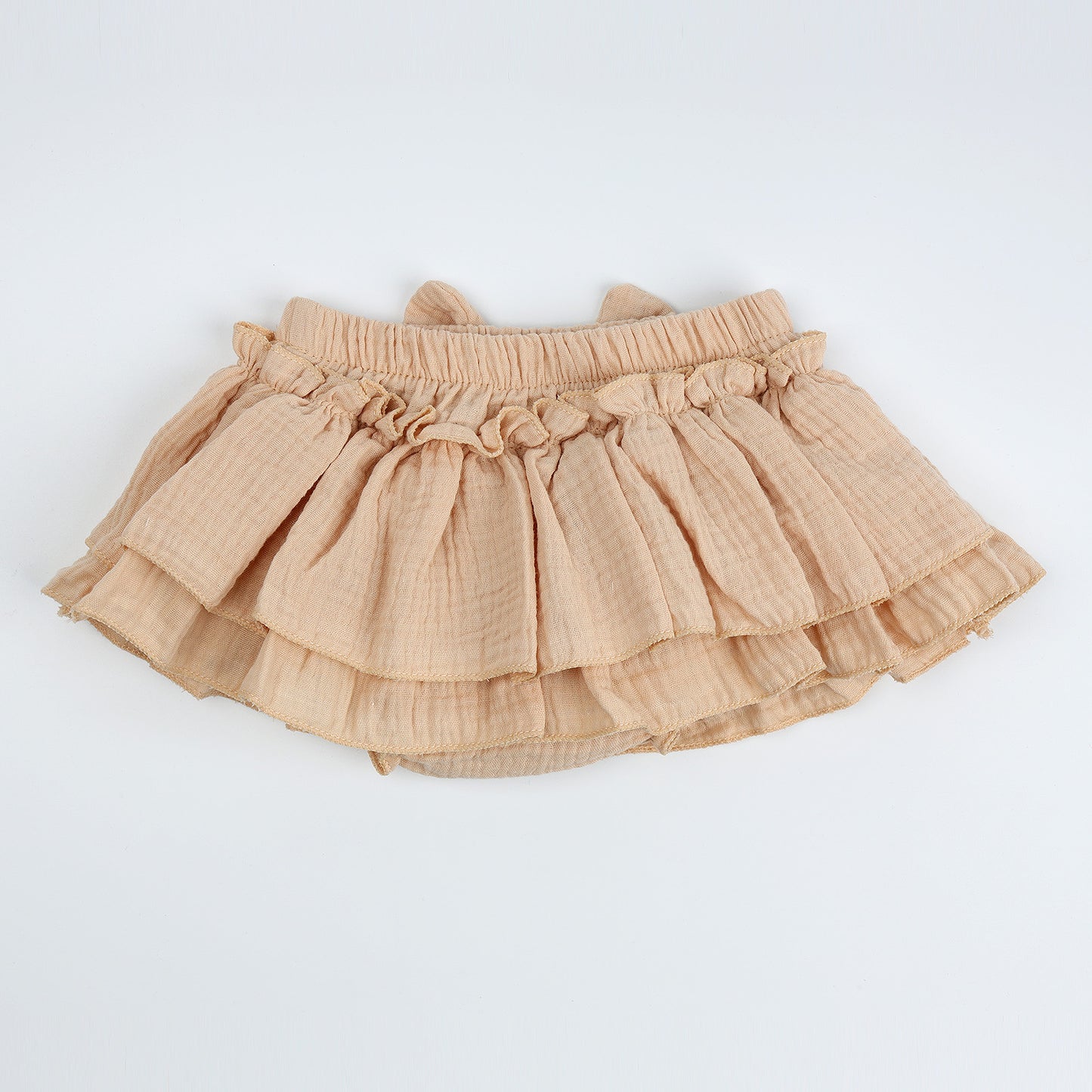 Baby Girls Soft Cotton Gauze Ruffle Mini Skirt with Shorts