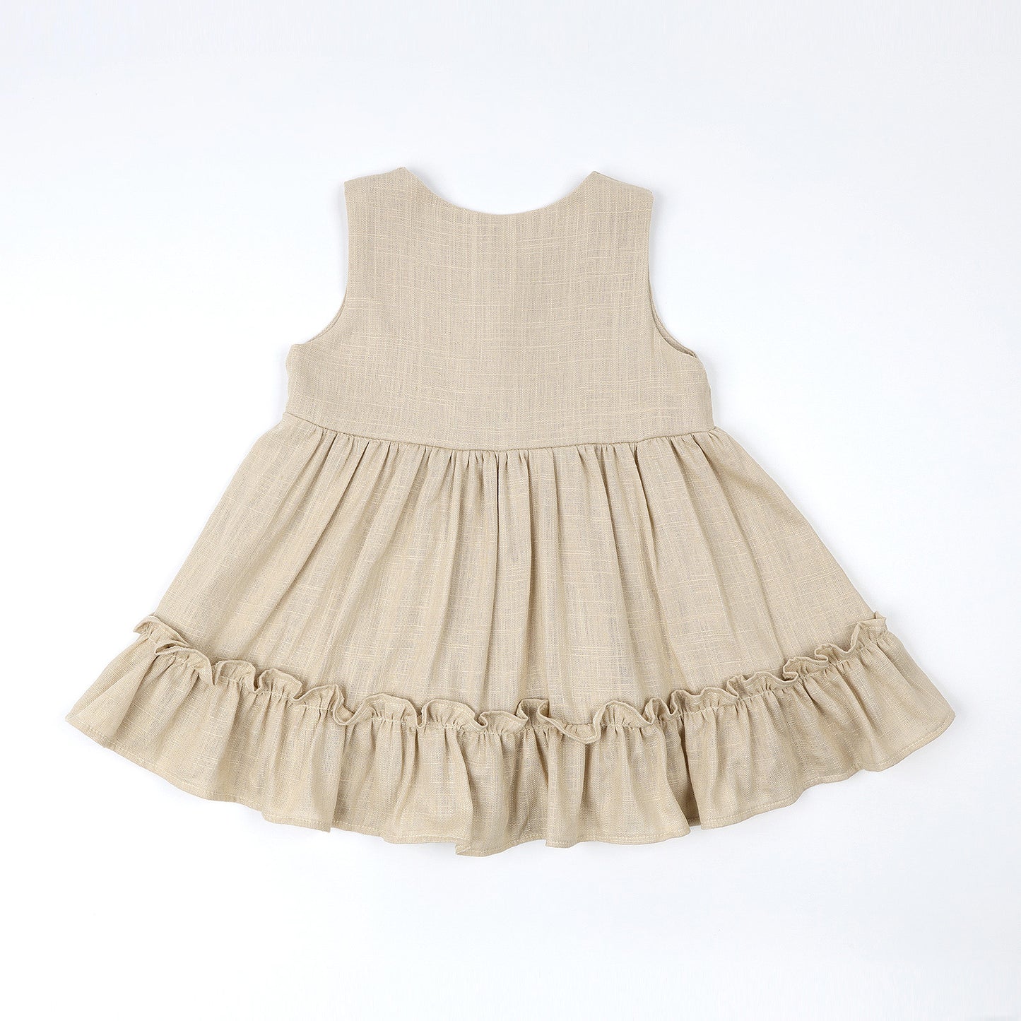 Baby Girls Cotton Linen Sleeveless Dress and Shorts 2PCS Sets
