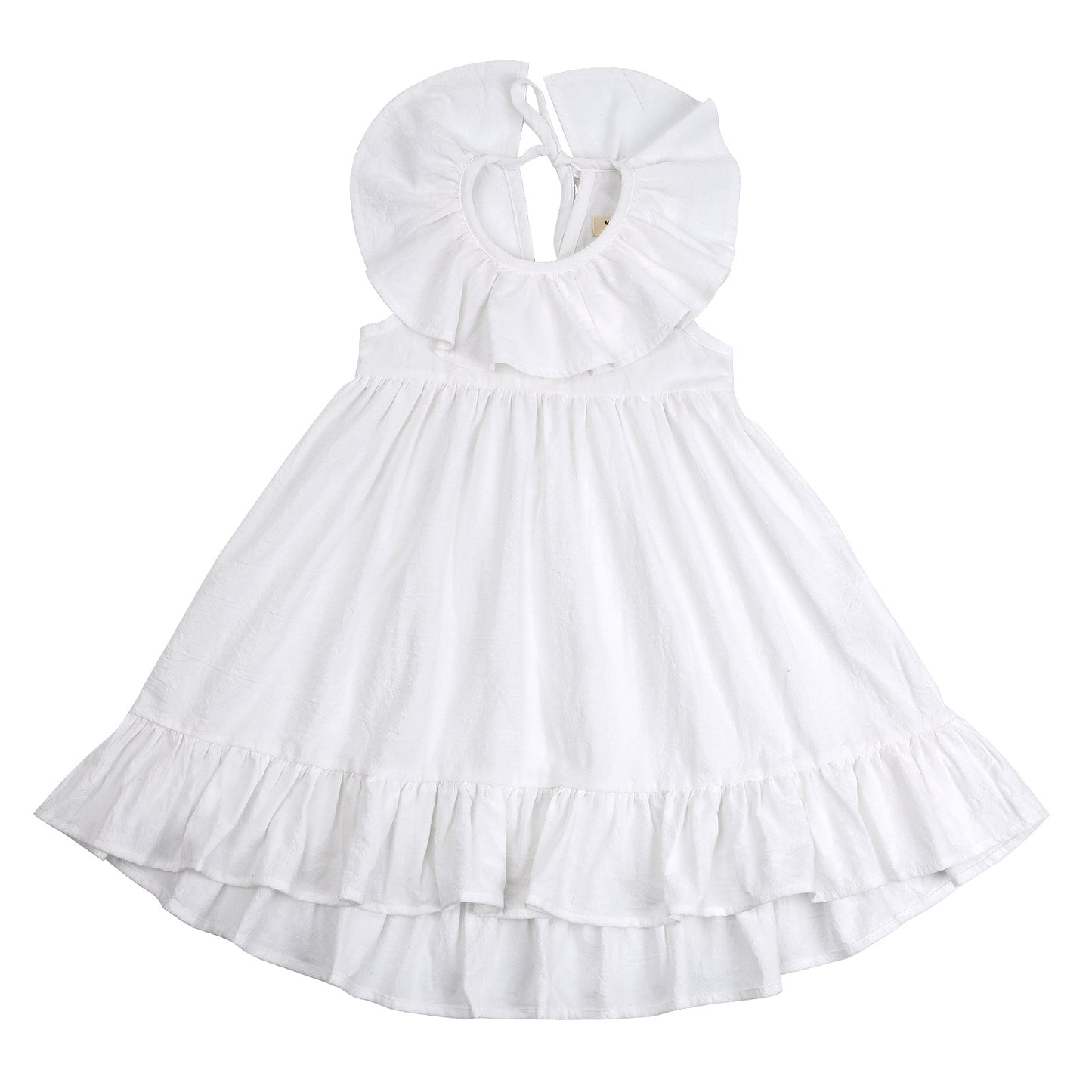 Baby Toddler Girls Cotton Ruffles Long Dress Sleeveless Flounces